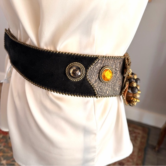 Leatherock Black and Gold Embellished Belt main image 7